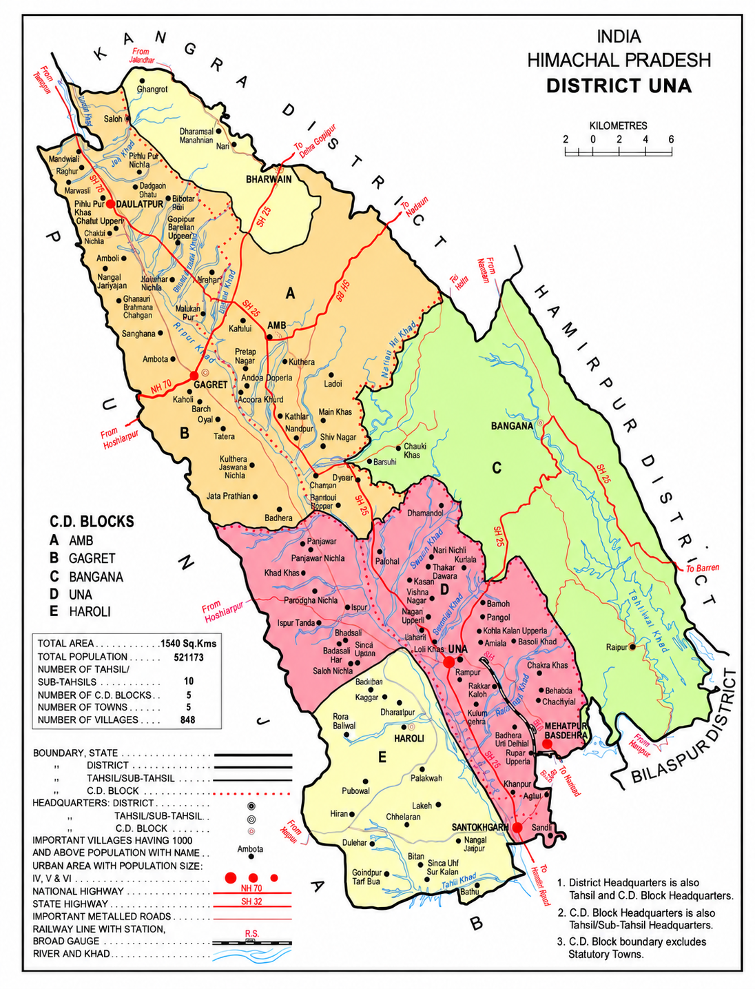 Map of Una District